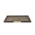 Adorned with asymmetric patchwork stitching, an oversized tray of moss-gray suede makes an impactful addition to any...