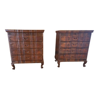 19th Century Spanish Handcarved Nightstands - a Pair For Sale