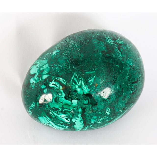 Antique Art Deco Russian Polished Malachite Egg and Stand, 1930s For Sale - Image 9 of 18