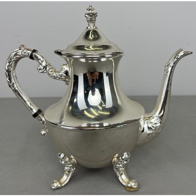 Vintage French Style Coffee Serving Tray with Pot, Set of 5 For Sale - Image 11 of 18
