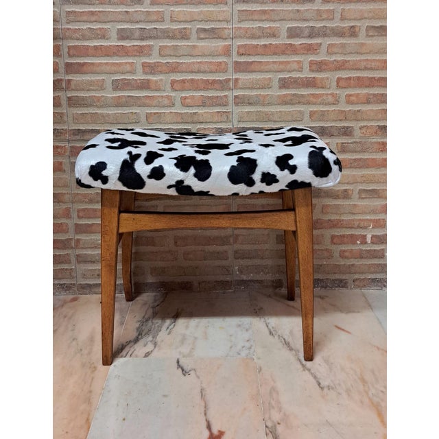 Beige Vintage Nordic Ottoman, 1960s For Sale - Image 8 of 8