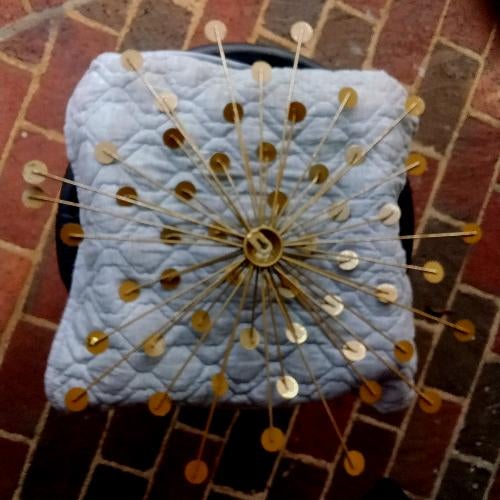 Mid-Century Modern Vintage Starburst Gold Tone Metal Wall Art For Sale - Image 3 of 5