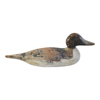 Antique Rustic Primitive Farmhouse Carved Duck Decoy For Sale