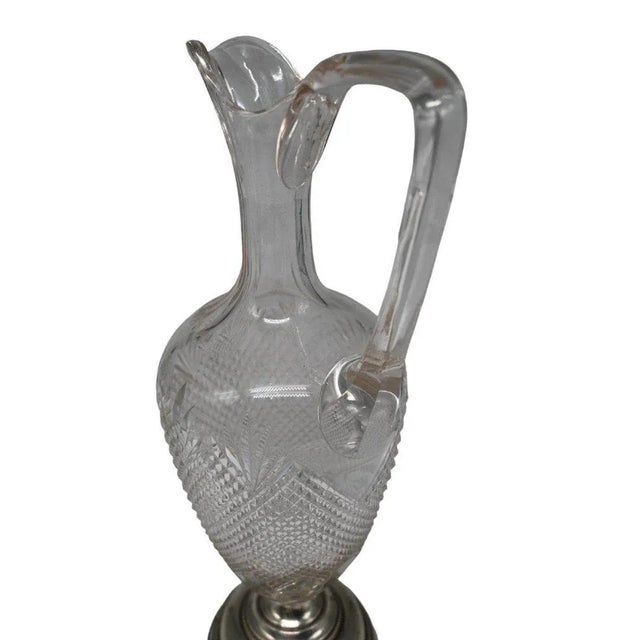 Vintage Carafe with Silver Base For Sale - Image 3 of 9