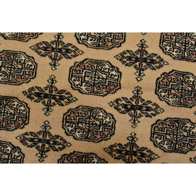 Bokhara Rug 4’3” X 6’2” Beige Wool Tribal Hand-Knotted Oriental Carpet For Sale - Image 4 of 12