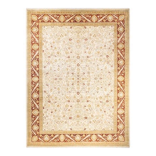 Mogul, One-of-a-Kind Hand-Knotted Area Rug - Ivory, 9' 2" x 12' 2" For Sale