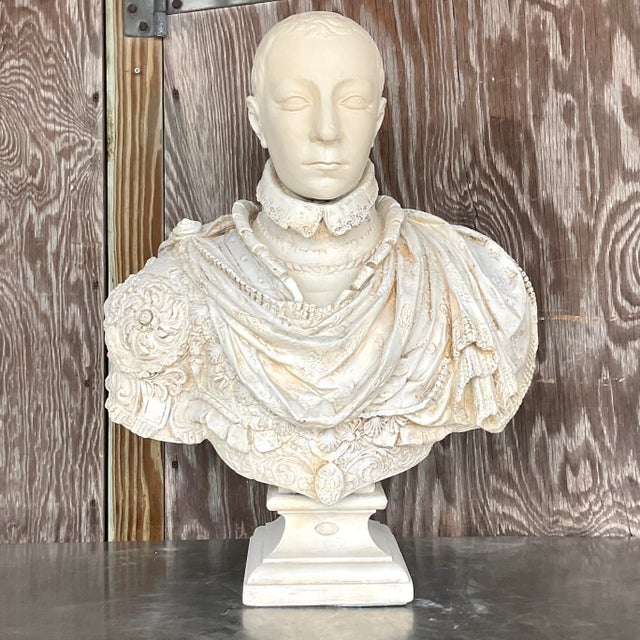Late 19th Century Late 19th Century Vintage Boho Plaster Bust of Moorish Man For Sale - Image 5 of 8