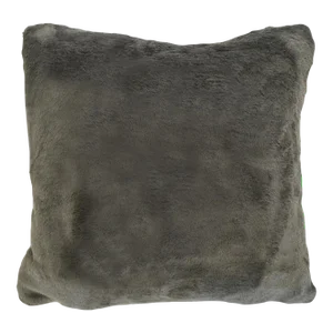 Grey Faux Rabbit Fur Pillow