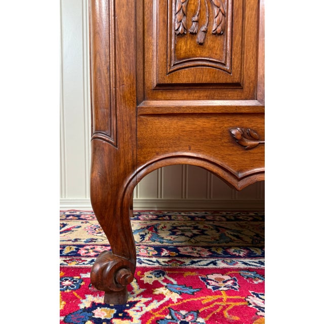 Antique French Buffet Sideboard Server Cupboard Panetiere Highly Carved Oak For Sale - Image 17 of 18