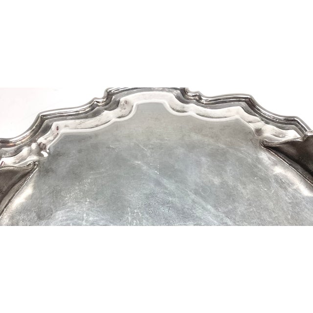 Silver Vintage F B Rogers Silver Plated Oval Footed Tray For Sale - Image 8 of 8
