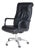 Vintage Italian Black Leather Desk Chair from Poltrona Frau, 2000s For Sale