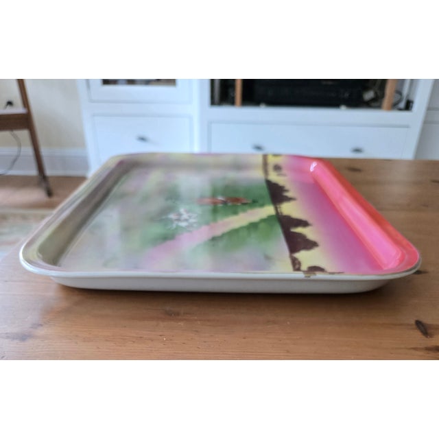 1940s Porcelain Tray With Handpainted Hunt Scene For Sale - Image 9 of 9