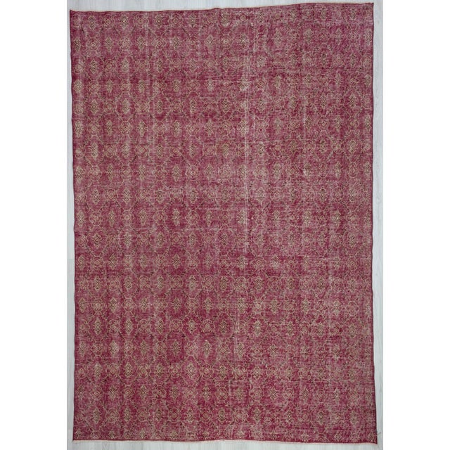 Vintage Floral Turkish Deco Rug - 7' x 10'2" For Sale In Los Angeles - Image 6 of 6