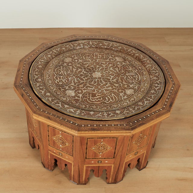 Antique Moroccan Inlaid Table With Tray Top For Sale In West Palm - Image 6 of 15