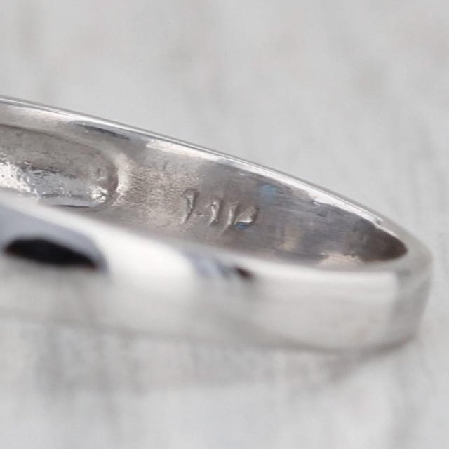 2010s 1ctw Blue Sapphire Diamond Bypass Ring 14k White Gold Size 7 Engagement For Sale - Image 5 of 8