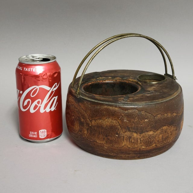 A compact Japanese hibachi (portable brazier), dating to the late Meiji to Taishō period (c. 1890–1920). Beautifully...