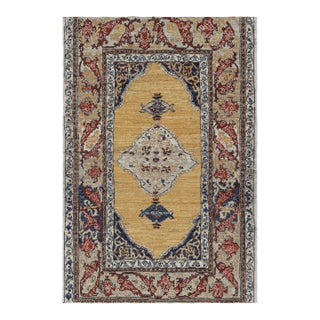 Rug & Kilim’s Persian Style Rug in Gold and Red With Medallion For Sale