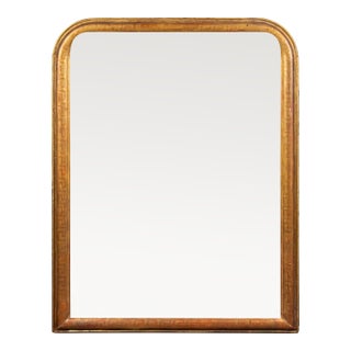 19th-C. French Louis Philippe Gold Leaf & Greek Key Giltwood Mirror For Sale