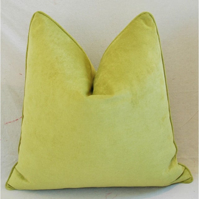24" Custom Apple Green Velvet Feather/Down Pillows - Pair For Sale In Los Angeles - Image 6 of 10