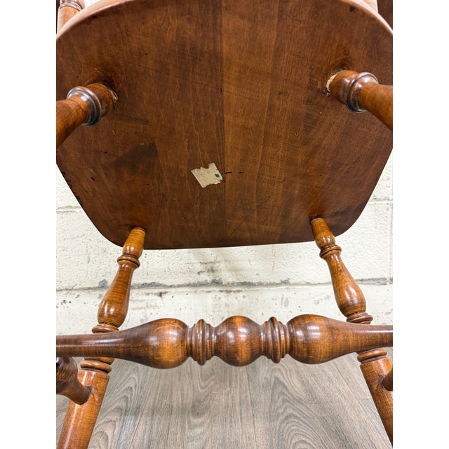 Wood VTG Sprague & Carleton Colonial Revival Solid Maple Barrel Back Captain Chairs For Sale - Image 7 of 15