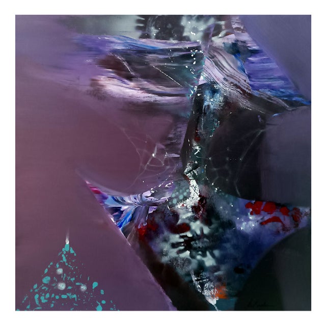 Ovidiu Kloska, Still Life with the Scent of Lilac and Spring Wind, Acrylic on Canvas For Sale