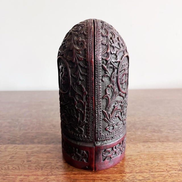 Antique Chinese Triptych Folding Sanxing Gods Resin Shrine For Sale In Austin - Image 6 of 6