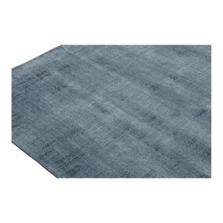 Rug & Kilim’s Modern Rug in Solid Blue Tone-on-Tone Striae For Sale