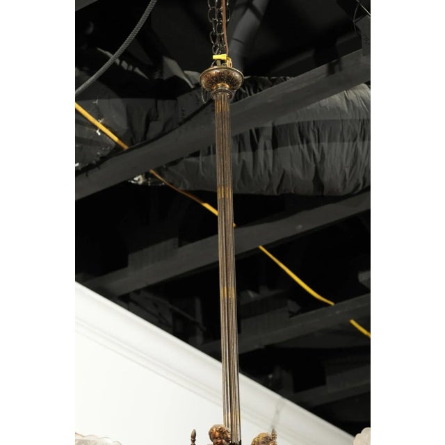 19th Century French Three-Light Bronze and Baccarat Style Chandelier With Cherubs For Sale - Image 4 of 13