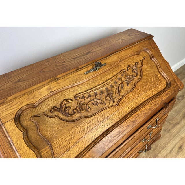 Vintage French Style Secretaire in Oak For Sale - Image 11 of 18