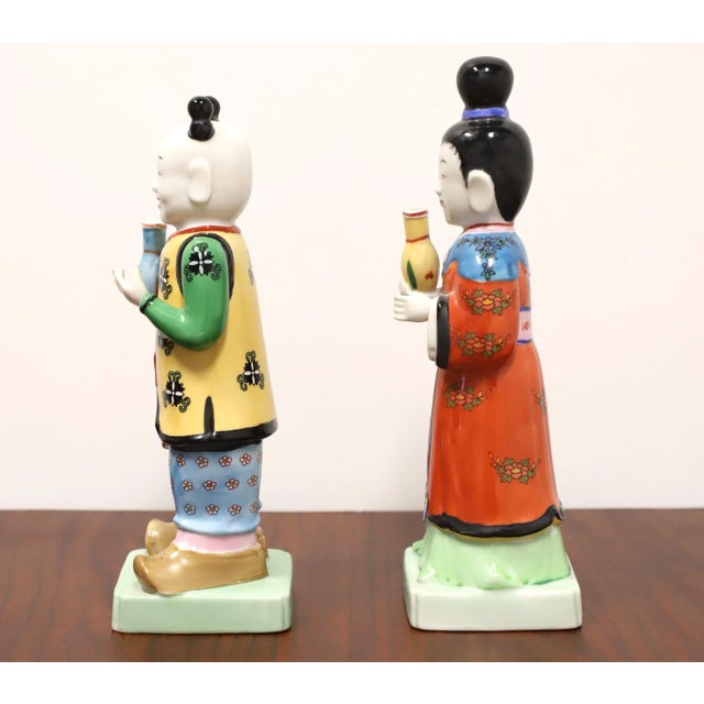 Andrea by Sadek Porcelain Chinese Figurines - Male & Female - Pair For Sale - Image 4 of 10