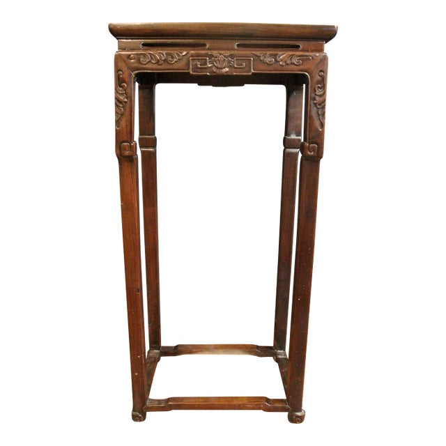 Circa 1880 Ming Style Chinese Export Rosewood Plant Stand Pedestal For Sale