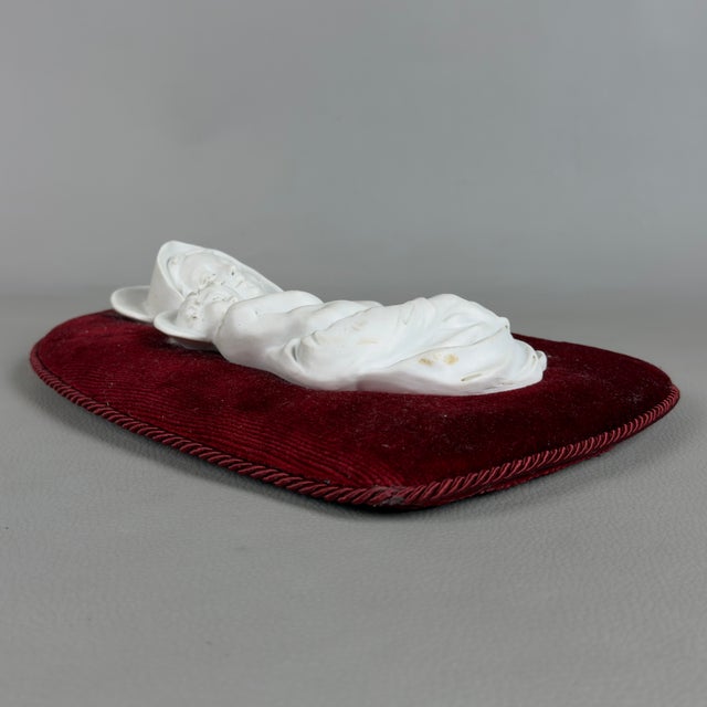 Vintage Relief Wall Sculpture Madonna Child Porcelain Biscuit from Benacchio For Sale - Image 3 of 11