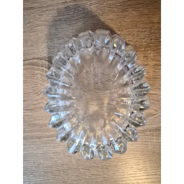 Vintage 24% Lead Crystal Hand-Cut Oval Bowl For Sale - Image 4 of 4
