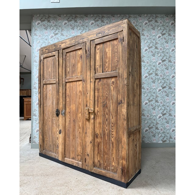 Large Antique Wood Workshop Cabinet, 1950s For Sale - Image 6 of 13
