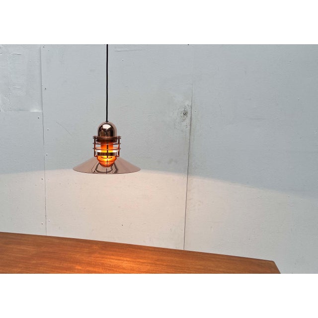 Mid-Century Modern Vintage Danish Copper Nyhavn Pendant Lamp by Alfred Homann and Ole V. Kjær for Louis Poulsen, 1980s For Sale - Image 3 of 18