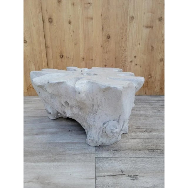 Contemporary Vintage Bleached Teak Tree Root Sculpted Coffee Table For Sale - Image 3 of 9