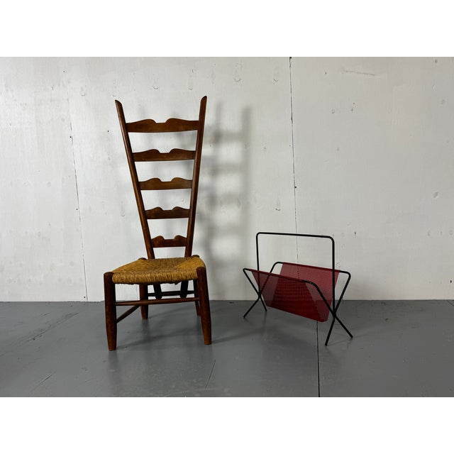 Pilastro Mid-Century Modern Black and Red Magazine Rack from Pilastro, 1950s For Sale - Image 4 of 7