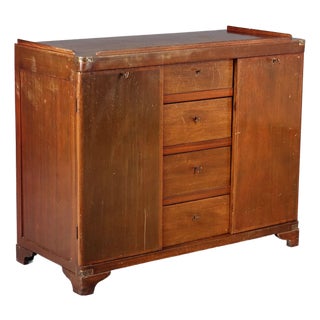 Vintage Chest of Drawers in Mahogany and Brass For Sale