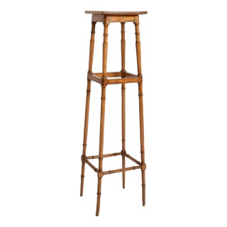 Light Wood and Faux Bamboo Pedestal Table, 1890s For Sale