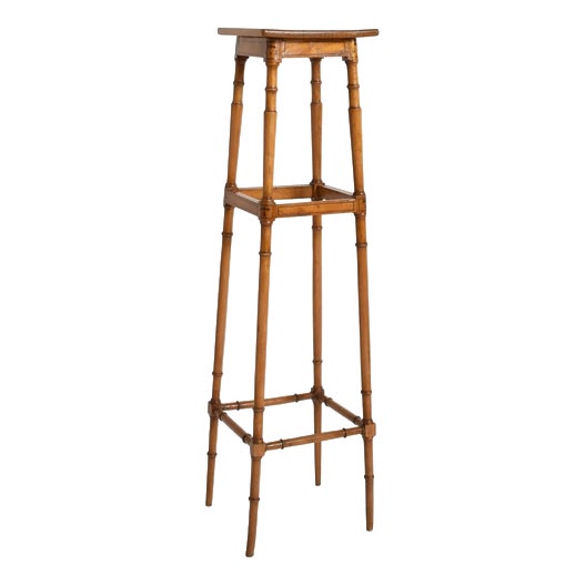 Light Wood and Faux Bamboo Pedestal Table, 1890s For Sale