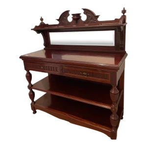Solid Antique Mahogany Sideboard Server Etagere Display