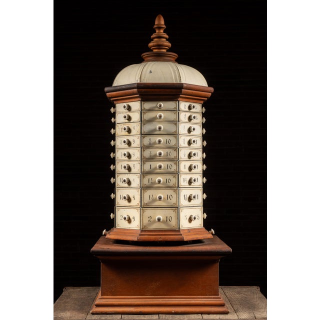 Early 20th Century Early 20th Century 72-Drawer Wooden Rotating Parts Cabinet For Sale - Image 5 of 11