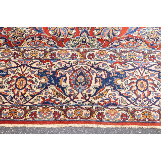 Burnt Orange Antique Persian Isfahan Rug 9'0" X 12'0" For Sale - Image 8 of 12