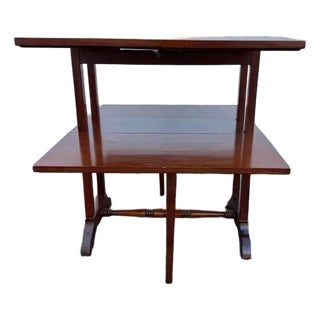 Early 20th Century George III Style Mahogany Two-Tier Drop-Leaf Portable Serving Table For Sale