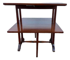 Early 20th Century George III Style Mahogany Two-Tier Drop-Leaf Portable Serving Table