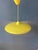 Mid-Century Modern Opaline Glass Pendant Lamp with Yellow Metal Shade For Sale - Image 6 of 13