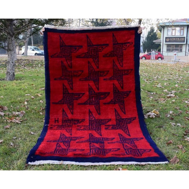 3'9'' X 5'12'' / 114 X 182 cm ANGORA WOOL SHAGGY KARAPINAR TULU RUG Hand woven with high quality angora wool Excellent...