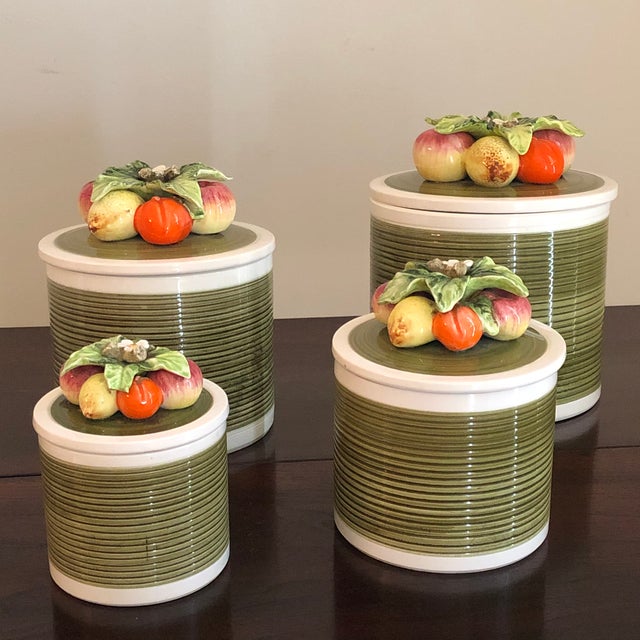 Vintage Japanese Porcelain Kitchen Canisters - Set of 4