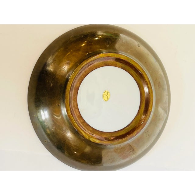 Vintage Famille Noir Silver Cased Porcelain Bowl Trinket Catchall Dish For Sale In Chicago - Image 6 of 8