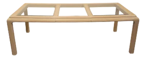 American Drew Bleached Wood Coastal Contemporary Style 89" Dining Table W. Glass Top 55-710